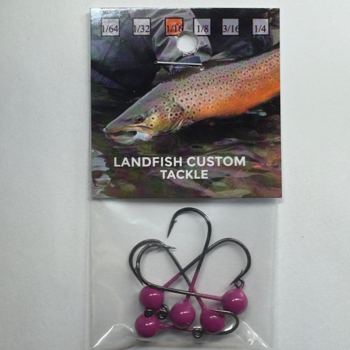 5pk - LANDFISH CUSTOM TACKLE 2x Strong mustad round head jighead